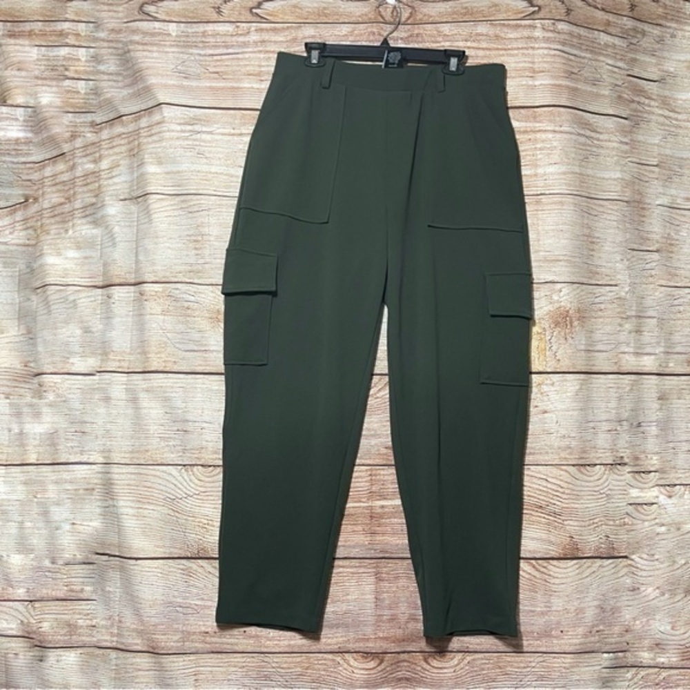 Ashley Stewart Stretch Cargo Ankle Pants Deep Stretch Green Size‎ 16 - Picture 3 of 6